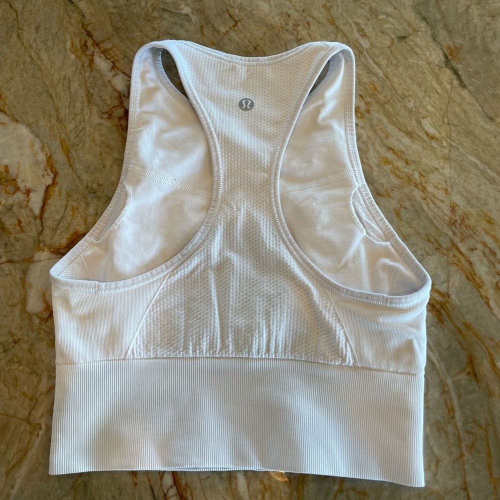 Sz 4 Lululemon Ebb To Train, White Sports Bra